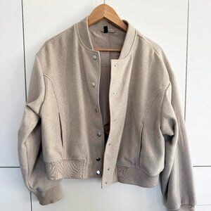 Divided by H&M Women's Tan Cropped Bomber / Varsity Jacket - NWOT, unworn!